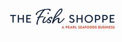 The Fish Shoppe logo in black text on a white background, with 'Pearl Seafoods Business' written underneath.